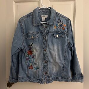 Coldwater Creek Embroidered Denim Jacket PXL